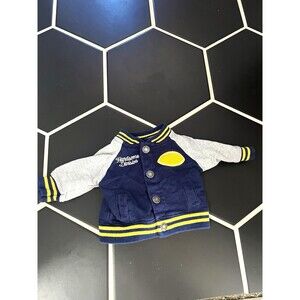 Carter's Newborn Varsity Jacket Navy Gray Yellow Cotton Button Pockets